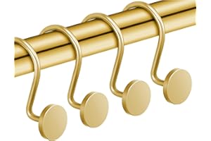 Shower Curtain Hooks, Rustproof Shower Curtain Rings for Bathroom, Metal Shower Hooks for Shower Curtain Rod, Modern Decorati