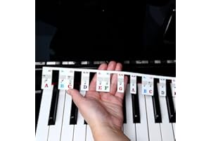 MUCIORELY Piano Keyboard Stickers, Full-Size Piano Rake Key Labels Overlay Removable for Beginners Kids (88 Full Keys)