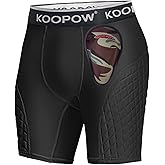 KOOPOW Youth Boys Padded Sliding Shorts with Cup Pocket, Compression Slider Underwear for Baseball Football, Lacrosse