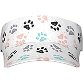 Cute Dog Paw Print Visor Hat, Fashion Sports Sun Visor Hat, Adjustable Golf Hats for Women Men
