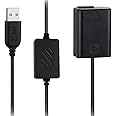 CCYC AC-PW20 Fully Decoded DC Coupler replace of NP-FW50 Battery, USB Power Cable Replacement for AC-PW20 AC Power Adapter, Dummy Battery for Sony a3000, a5000, a6000, a6500, a7R, a7S, RX10 III,NEX-3N