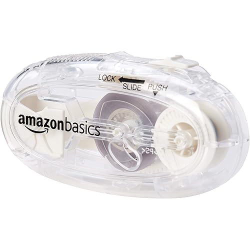 Amazon Basics Crafter's Double Sided Adhesive Tape, Slide Opening Applicator, ¼-Inch x 32-Feet, 4-Pack - AZGTSL4PK