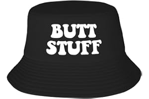 Btosyao Butt Stuff Bucket Hats for Women Men Fisherman Hat Fishing Sun Cap Black