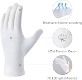 COOLJOB 100% Cotton Gloves 6 Pairs Small White Moisturizing Sleep Spa view 2