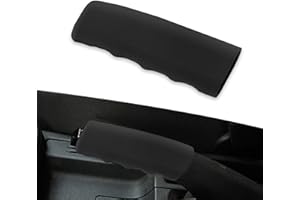 Ajxn 1 PC Car Handbrake Cover, Comfortable Breathable Silicone Handle Grip Protector, Anti-Scratch Emergency Brake Parking Decorative Hood, Universal for Most Cars Interior Tirm Accessories (Black)