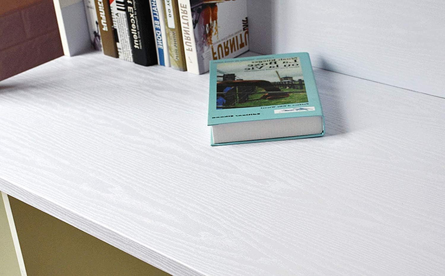 Yancorp Matte White Grain Wood Textured Contact Paper Vinyl Film Self