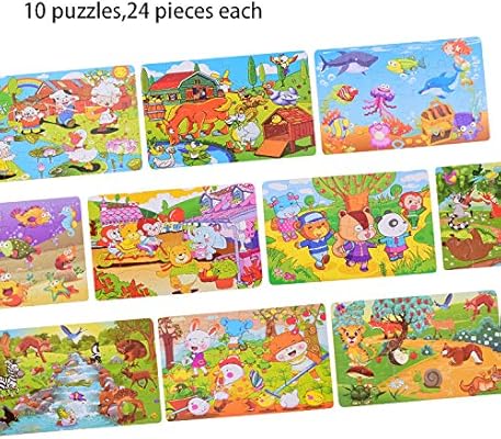 Wooden Jigsaw Puzzles Set For Kids Age 3 8 Year Old 24 Piece Colorful Wooden Puzzles For Toddler Children Learning Educational Puzzles Toys For Boys And Girls 10 Puzzles In Qatar Binge Qa