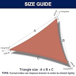 PureFit Triangle Sun Shade Sails Outdoor 20 x 20 x
