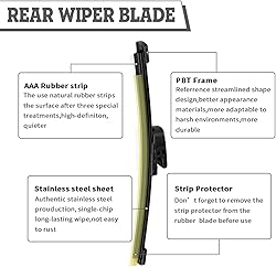 (Pack of 2) Rear Wiper Blade Set Replacement for