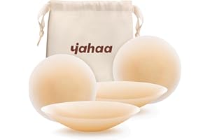 yahaa Nipple Covers for Women - Sticky Bra - Silicone Reusable Adhesive Pasties with Travel Case,Bridal-accessories,2 Pairs