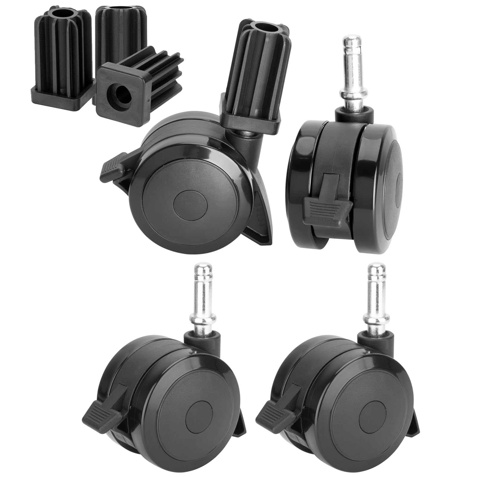 Photo 1 of 70360 Locking Caster with Insert for Weber Spirit Grill Parts 2009-2012, for Weber Summit Grill Parts 2007-2011, for Weber Genesis Grill Parts 2007-2011, 4 Pack for Weber Grill Replacement Wheels