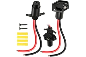 EIKLIM 12V Trolling Motor Plug and Receptacle Set – Compatible with Minn Kota, Waterproof Quick Connect System for Marine Boats & Kayaks