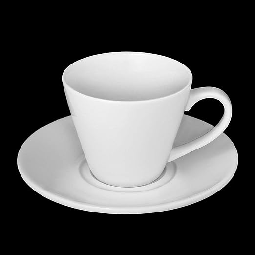 Wilmax WL993004, 6 Oz White Porcelain Tea Cup with Saucer