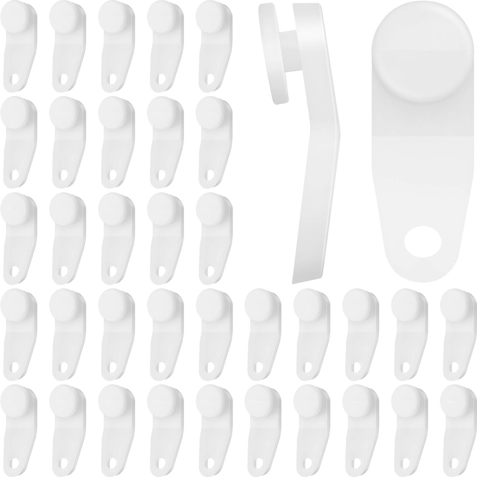 Photo 1 of Patelai 100 Pieces Traverse Rod Slides Curtain Replacement White Plastic Snap-in Traversing Slides Window Door Shower Curtain Accessories
