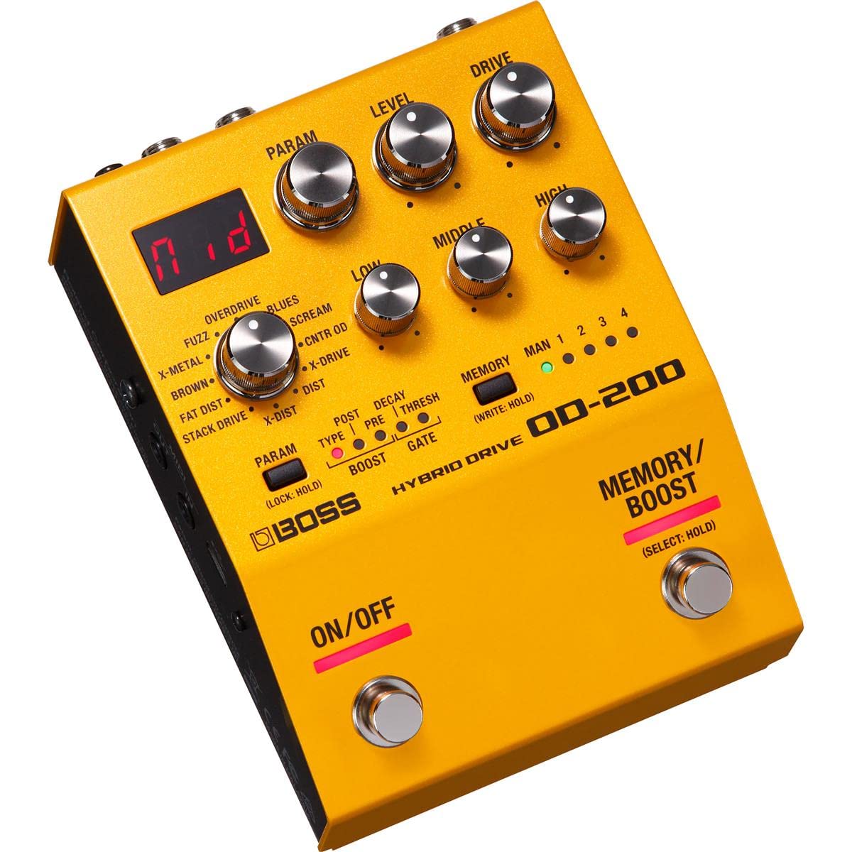 BOSS OD-200 Hybrid Drive Guitar Pedal, Hybrid Design with Analog And Digital Circuitry, Twelve Drive Modes