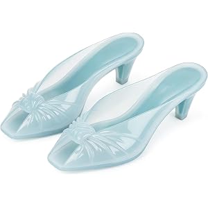 Caradise Jelly Mule Kitten Heel Sandals for Women Jelly Summer Shoes