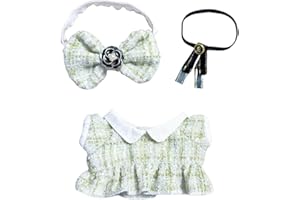 XINBALOVE 17cm Doll Clothes Set (No Doll), 3 Pieces Dress Outfit Set for 6.7inch Doll Suit, Luxury Chic Hat & Clothes Accessories for 1st/2nd/3rd Gen Doll Play & Display (Green)