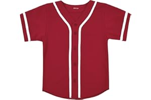 EALER BJK80 Series Kids Baseball Jersey Softball Jersey Button Down Shirts