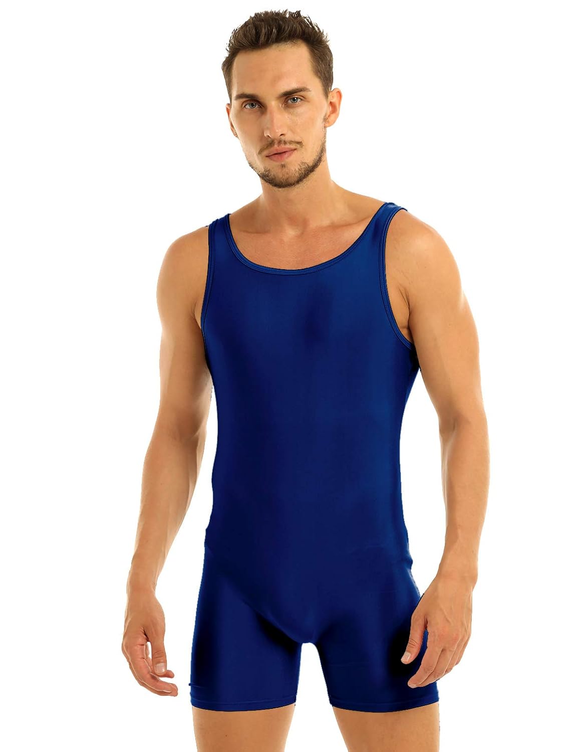 YOOJIA Adult Mens Lycra Solid Color Leotard Bodysuit Dance Unitard