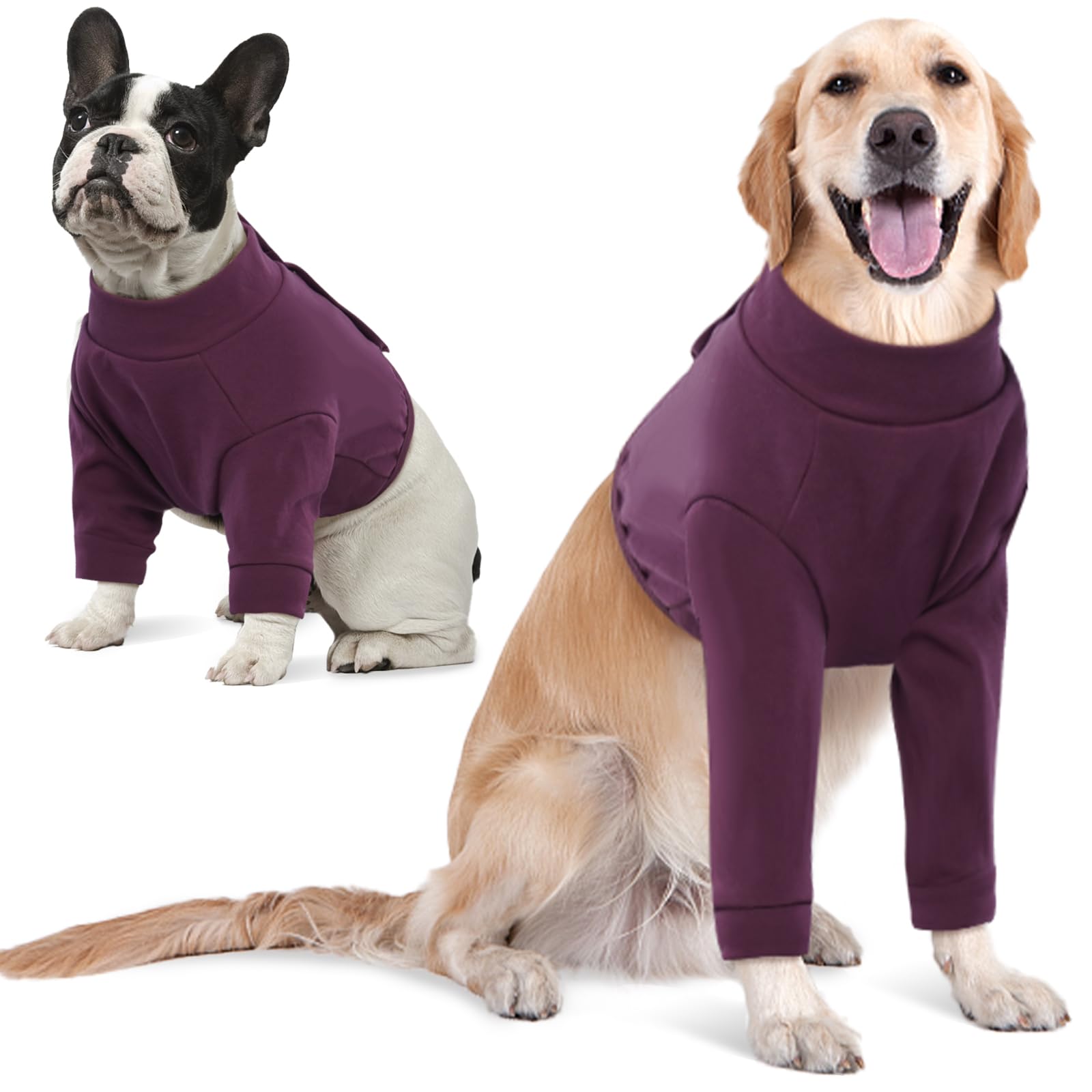 Photo 1 of IDOMIK Dog Recovery Suit, Dog Surgery Recovery Suit Front Legs, Comfy Joint Leg Sleeves After Surgery, Elbow Braces Protector for Leg Injuries & Joint Pain, Cone Collar Alternatives,Purple,S