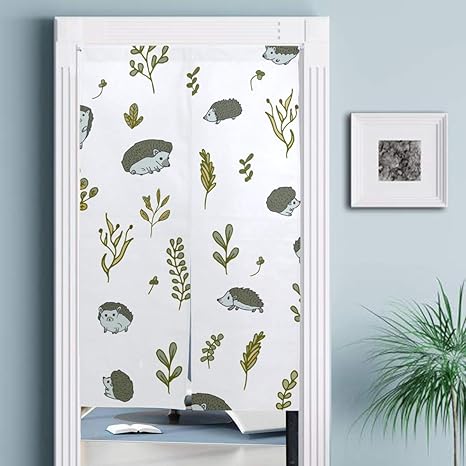 Amazon のれん 間仕切り 暖簾 目隠し 障子 ヘッジホッグ 動物 森 可愛い おしゃれ ロング 遮光 防炎 断熱 温泉 四季兼用 のれん 玄関 キッチン リビング 飲食店 出入り口 突っ張り棒付き 143ｘ86cm のれん オンライン通販