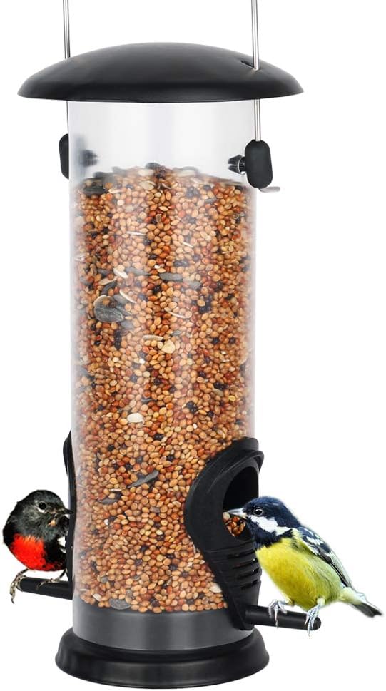 PROMISE YO Finch Feeder, Outdoor Bird Feeder Plastic Tube Peanut Feeders for
