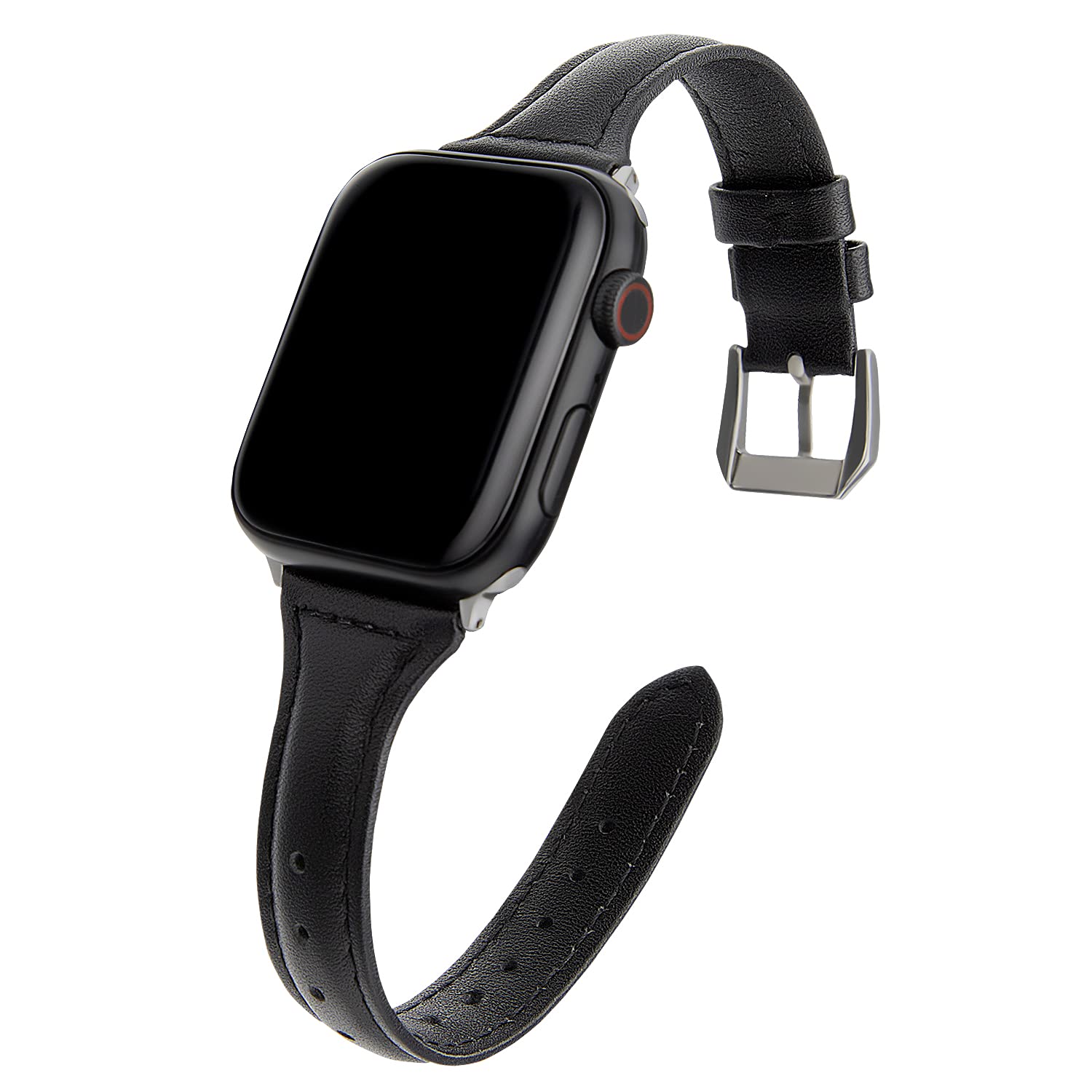 SEURE Leather Band Compatible with Apple Watch Strap 38mm 40mm 41mm 42mm 44mm 45mm,Women Men slim soft Bracelet Wristband for Series 8/7/6/5/4/3/2/1/SE