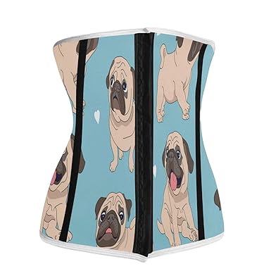 Yuihome Personalized Cute Corset Funny Cartoon Pugs Puppies