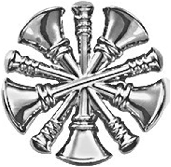 First Class Fire Department Bugle Chief Rank Collar Lapel