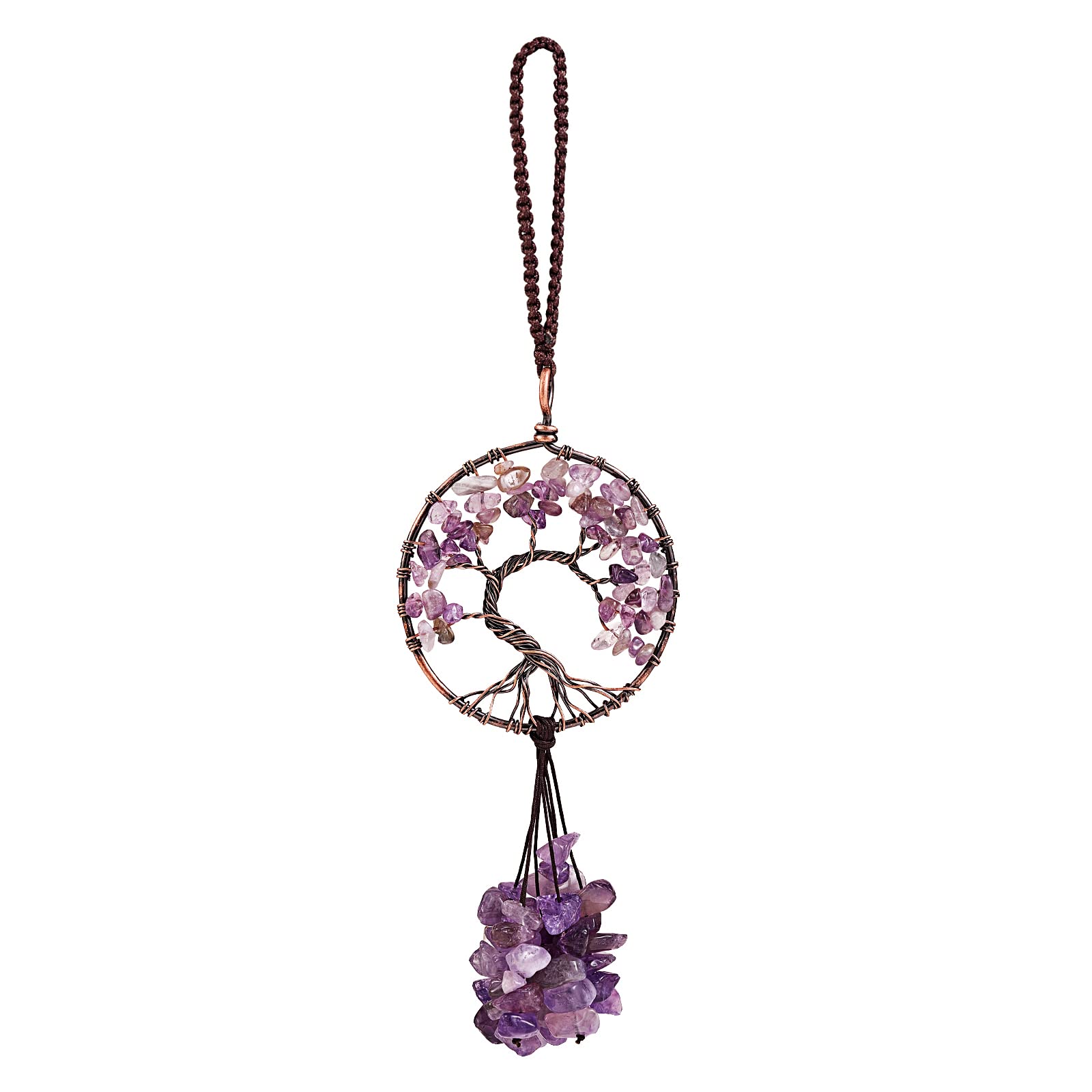 WEWAYSMILE Tree of Life Hanging Ornaments, Tree of Life Car Hanging, Tree of Life Crystal Hanging Ornaments, for Window Hanging Decoration Hanging car Rearview Mirror Decoration (C)