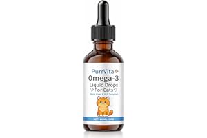 ANEFOSE PurrVita Omega-3 Liquid Drops for Cats – Supports Healthy Skin & Coat, Natural Fish Oil Supplement for Feline Wellness 60ml (1)
