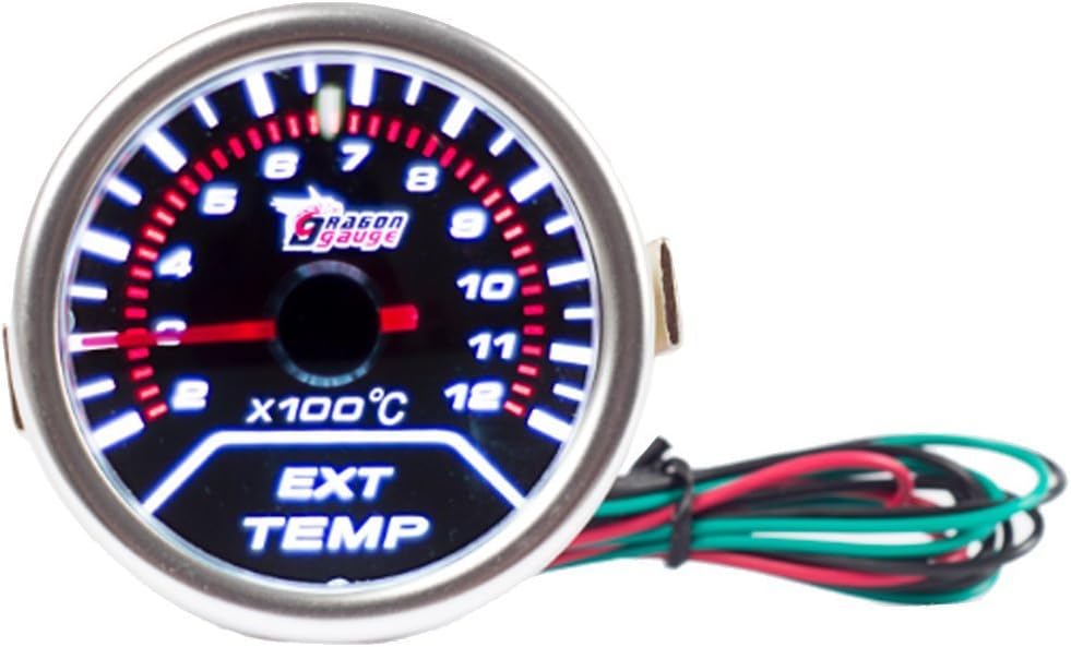 Mintice™ Car Motor Universal Smoke Tint Len 2" 52mm Egt Exhaust Gas Temperature Indicator Gauge Meter, White Exhuast Gas Temp Gauge - Image 3