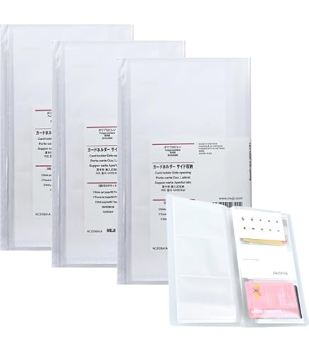 Amazon.com: MUJI PP Card Holder - 3 Rows - 60 Pockets - Women's Modern RFID  Protected Clear Polypropylene Wallet : Office Products