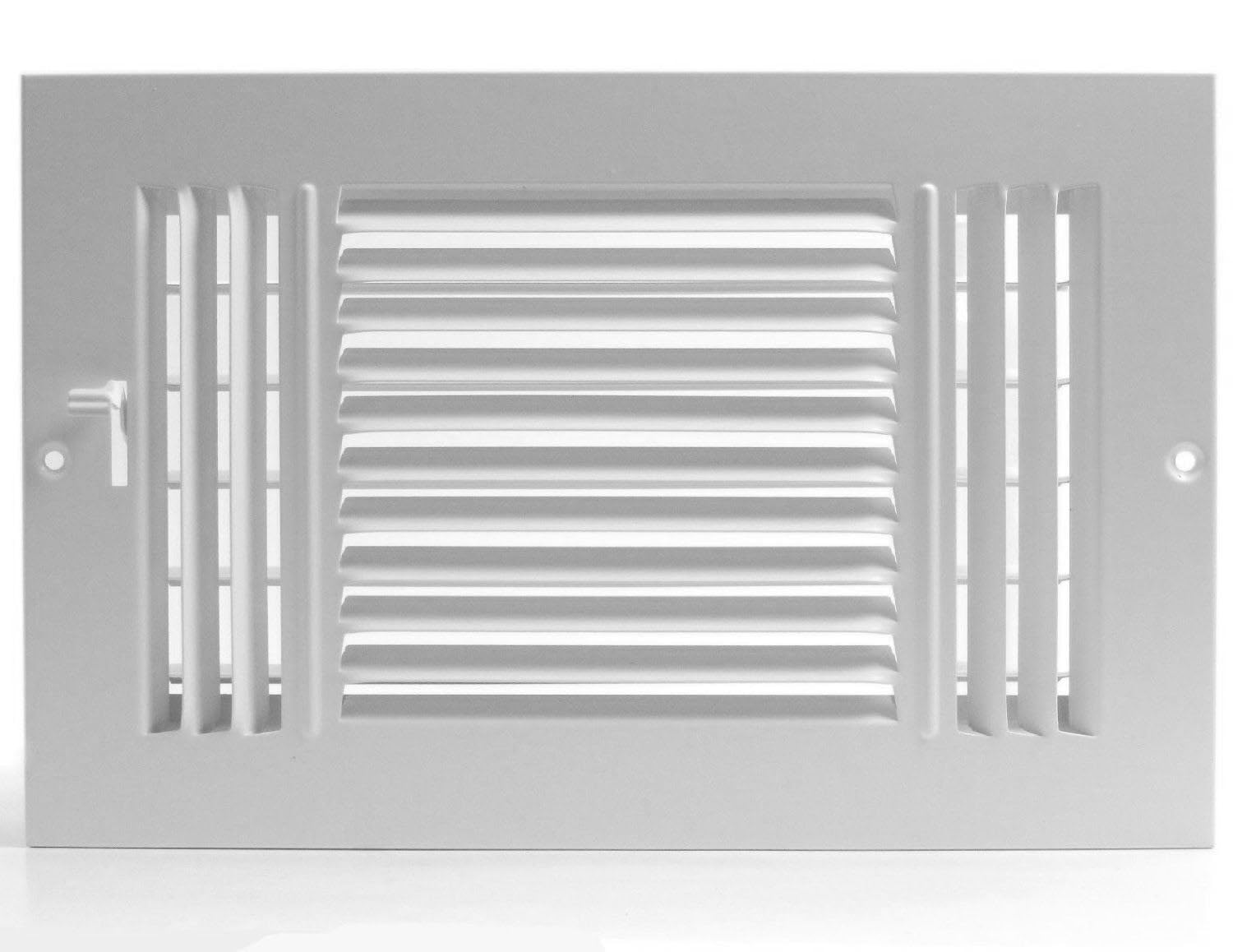 Photo 1 of 12"w X 6"h 3-Way AIR Supply Grille - Vent Cover & Diffuser - Flat Stamped Face - White [Outer Dimensions: 13.75"w X 7.75"h]