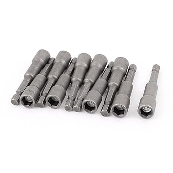 Generic 8mm Metal Magnetic Power Hex Socket Nut Setters Driver 10 Pcs