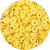 Bundooraking-2000pcs Yellow Clay Beads (6mm),Heishi Beads for Jewelry Making,Bracelets & Accessories