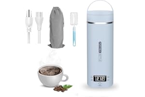 Travel Kettle Portable Electric Tea Coffee Kettle for Hotel,400ml Personal Hot Water Boiler 304 Stainless Steel, Leak-proof, 