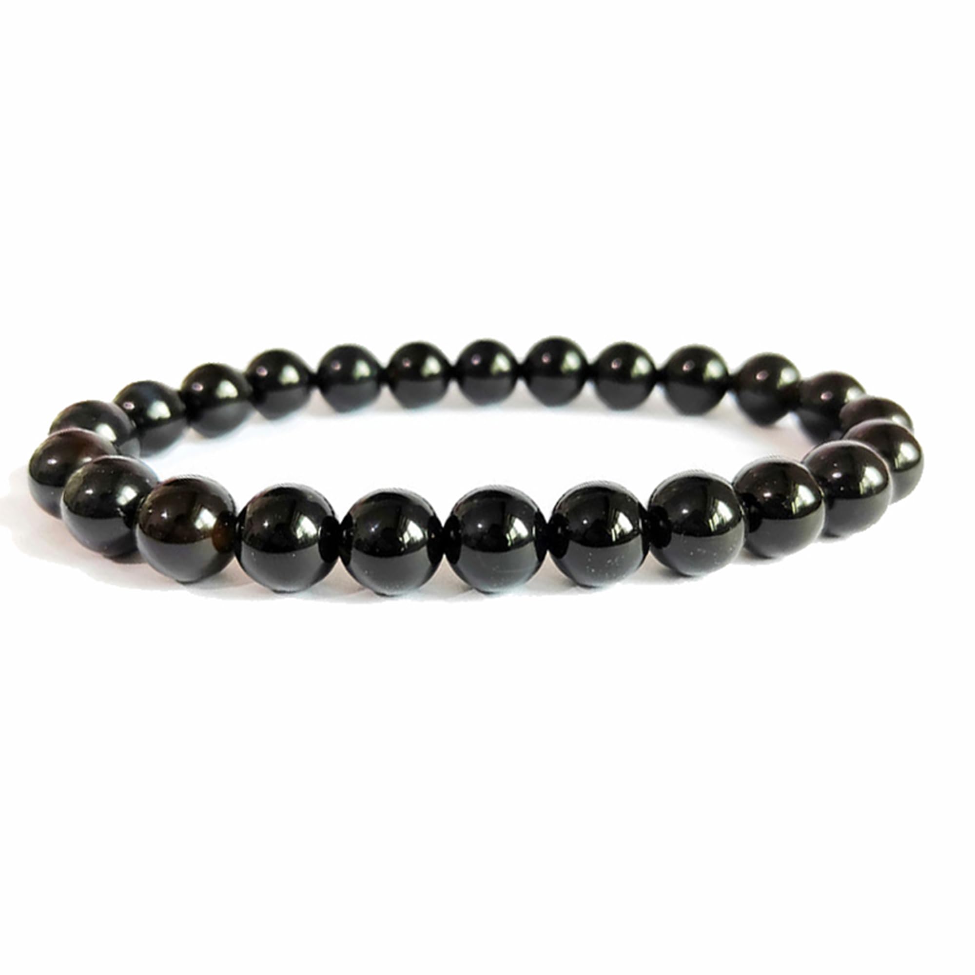 Photo 1 of Black Tourmaline Bracelets For Men Protection Bracelets For Women Chakra Feng Shui Stretchy Obsidian Agates 8mm Beaded Bracelets Lucky Handmade Bracelets(A Grade Tourmaline)