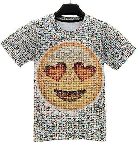 PerPor Men's 3D Sky Digital Print AOP Short-sleeved Casual T-shirt Emoji XXL