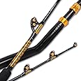 Fiblink 1-Piece/2-Piece Saltwater Offshore Heavy Trolling Rod Big Game Roller Rod Conventional Boat Fishing Pole (5 Feet 6 Inch, 30-50 lb/50-80 lb/80-120 lb)