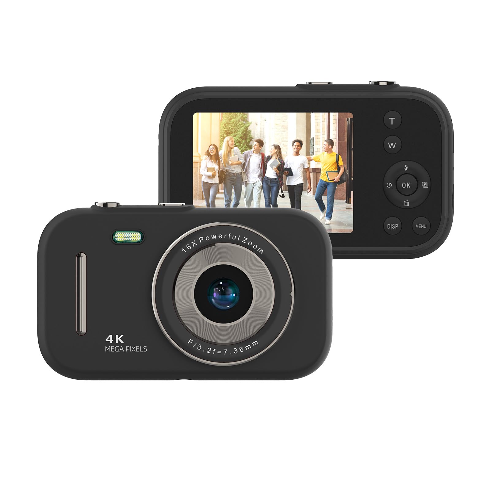 Andoer 4K Digital Camera Portable Digital Video Camera Digital Camera Compact Digital Camera 48Mp 2.8 Inch Ips Screen 16X Zoom Built-In Battery Birthday For Teens Students Friends