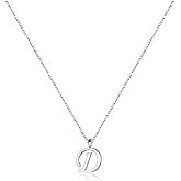 Yoosteel Valentines Gifts for Kids Her- S925 Sterling Silver Initial Necklaces for Women Teen Girls Sterling Silver Cursive Initial Necklace Jewelry Birthday Gifts for Girls