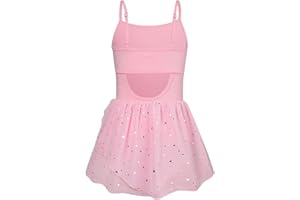 Vieille Toddler Girls Dance Leotards Hollow Back Ballet Leotard for Girls Camisole Dance Dress with Tutu Skirt 3-8T