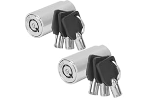 2 Set Vending Machine Lock and Key, Zinc Alloy Tubular Lock High Security Tubular Keyway Pick Vending Machine Master Key Set 