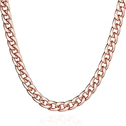 U7 Flat Link for Men Women|Rose Gold Plated 7MM