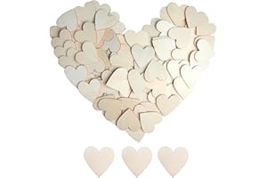 HADDIY 2 Inch Small Wood Hearts for Crafts,100 Pcs Unfinished Wooden Heart Cutouts Pieces for Wedding Guest Book,Valentine'Day Craft and Deccorations