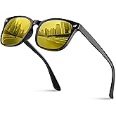 PLFOG Night Driving Glasses for Men Women - Polarized Night Vision Glasses Anti Glare Nighttime Eyeglasses Yellow Lens