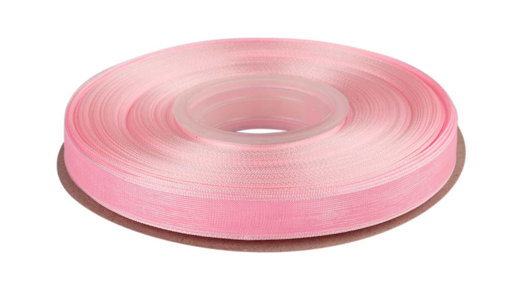 Ribbonitlux 9mm Sheer Organza Ribbon, Pink Shimmer Chiffon Ribbon 45M-Roll, Ideal for Wedding Events Christmas Decaration Making Floral Bouquets DIY Crafts