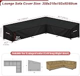 LAMUNI Garden Corner Sofa Cover 300x210x102x80/60cm 420D Oxford Waterproof view 2