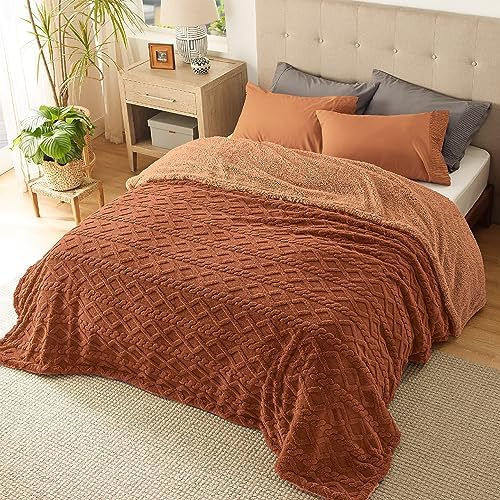 Bedsure Sherpa King Size Blanket for Bed Fuzzy Soft Cozy Blanket King